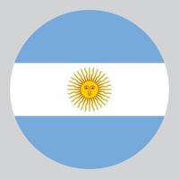 ilustración en forma de círculo plano de la bandera argentina vector