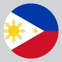 flat circle shaped Illustration of Philippines flag vector