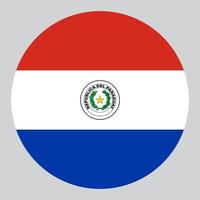 flat circle shaped Illustration of Paraguay flag vector