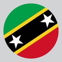 flat circle shaped Illustration of Saint Kitts and Nevis flag vector