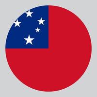 flat circle shaped Illustration of Samoa flag vector