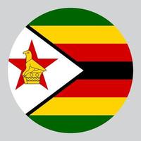 flat circle shaped Illustration of Zimbabwe flag vector