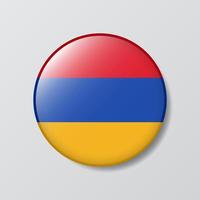 glossy button circle shaped Illustration of Armenia flag vector