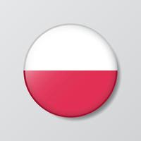 glossy button circle shaped Illustration of Poland flag vector