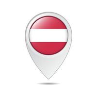 map location tag of Austria flag vector