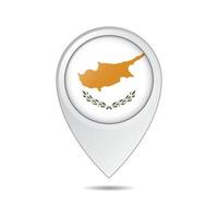 map location tag of Cyprus flag vector