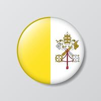 Ilustración en forma de círculo de botón brillante de la ciudad del Vaticano o la bandera de la Santa Sede vector