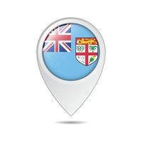 map location tag of Fiji flag vector