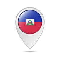 map location tag of Haiti flag vector