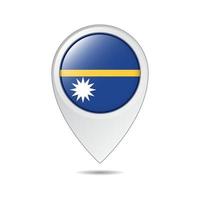 etiqueta de ubicación del mapa de la bandera de nauru vector