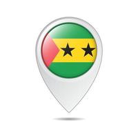 map location tag of Sao Tome and Principe flag vector