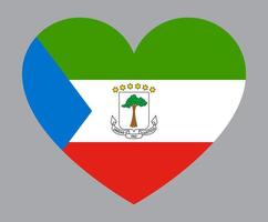 flat heart shaped Illustration of Equatorial Guinea flag vector