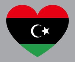 flat heart shaped Illustration of Libya flag vector