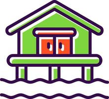 Beach House Vector Icon Design