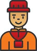 Tour Guide Man Vector Icon Design