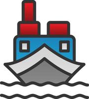 Cargo Boat Vector Icon Design