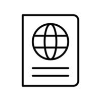 vector de estilo de línea plana de icono de hotel de pasaporte para diseño gráfico y web