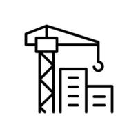 worksite building icon flat line style vector for graphic and web design