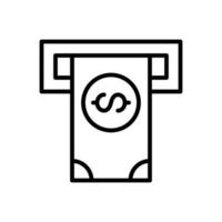 atm finance icon flat line style vector for graphic and web design