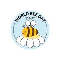 World Bee Day, International Bee Day. Vector illustration template for logo design, banner, poster, flyer, sticker, postcard, etc.