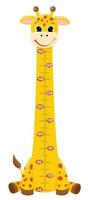 Giraffe. Meter wall or height chart on white background. vector