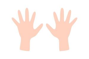 Kids hands. Palm hand. Template.Vector illustration. Isolated on white background. vector