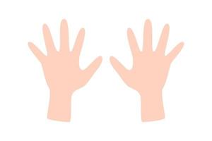 Kids hands. Palm hand. Template.Vector illustration. Isolated on white background. vector