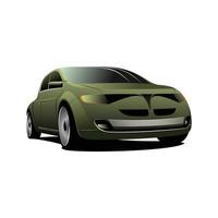 esta imagen vectorial representa un automóvil urbano moderno en color verde oscuro sobre un fondo blanco vector