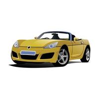 esta imagen vectorial representa un auto deportivo porsche en color amarillo sobre un fondo blanco vector