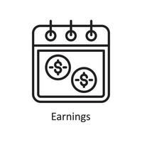 Earnings Vector Outline Icon Design illustration. Business And Data Management Symbol on White background EPS 10 File