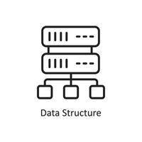 Data Structure Vector Outline Icon Design illustration. Business And Data Management Symbol on White background EPS 10 File