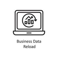 Business Data Reload Vector Outline Icon Design illustration. Business And Data Management Symbol on White background EPS 10 File