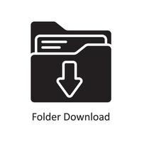 Folder Download  Vector Solid Icon Design illustration. Business And Data Management Symbol on White background EPS 10 File