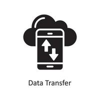 ilustración de diseño de icono sólido de vector de transferencia de datos. símbolo de gestión de datos y negocios en el archivo eps 10 de fondo blanco