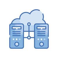 Data Center Vector Blue icon Cloud Computing symbol EPS 10 file