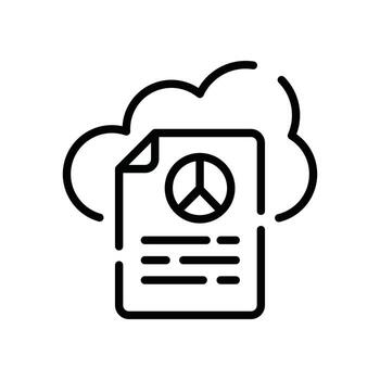 análisis de datos en la nube icono de línea vectorial símbolo de computación en la nube archivo eps 10 vector