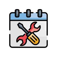 Schedule Service Vector Outline Filled icon Cloud Computing symbol EPS 10 file