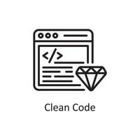 Clean Code Vector Outline Icon Design illustration. Design and Development Symbol on White background EPS 10 File