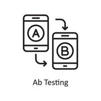 Ab Testing Vector Outline Icon Design illustration. Design and Development Symbol on White background EPS 10 File