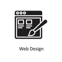 ilustración de diseño de icono sólido de vector de diseño web. símbolo de diseño y desarrollo en el archivo eps 10 de fondo blanco