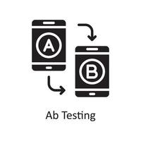 Ab Testing Vector Solid Icon Design illustration. Design and Development Symbol on White background EPS 10 File