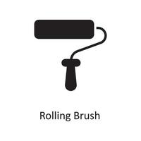 Rolling Brush Vector Solid Icon Design illustration. Design and Development Symbol on White background EPS 10 File