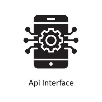 API Interface Vector Solid Icon Design illustration. Design and Development Symbol on White background EPS 10 File