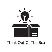 Think Out Of The Box Vector Solid Icon Design illustration. Design and Development Symbol on White background EPS 10 File