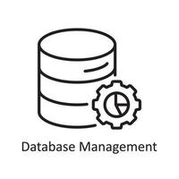 ilustración de diseño de icono de esquema de vector de gestión de base de datos. símbolo de gestión de datos y negocios en el archivo eps 10 de fondo blanco