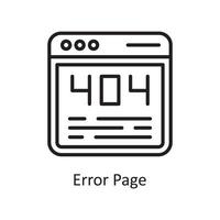 Error Page Vector Outline Icon Design illustration. Business And Data Management Symbol on White background EPS 10 File