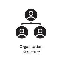 Ilustración de diseño de icono sólido de vector de estructura de organización. símbolo de gestión de datos y negocios en el archivo eps 10 de fondo blanco