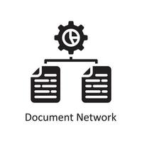 ilustración de diseño de icono sólido de vector de red de documentos. símbolo de gestión de datos y negocios en el archivo eps 10 de fondo blanco