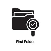 Find Folder Vector Solid Icon Design illustration. Business And Data Management Symbol on White background EPS 10 File