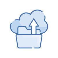 Data Upload Vector Blue icon Cloud Computing symbol EPS 10 file